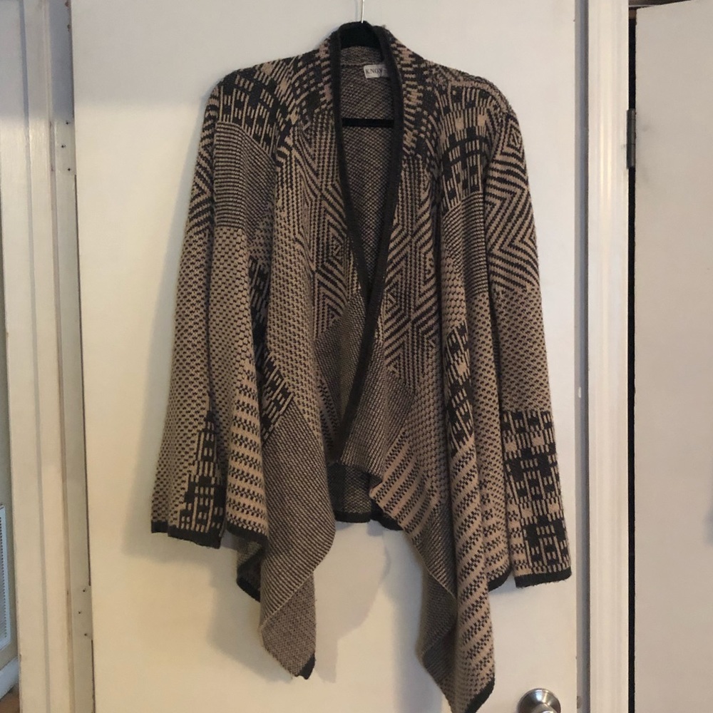 Knox Rose pink and gray waterfall cardigan